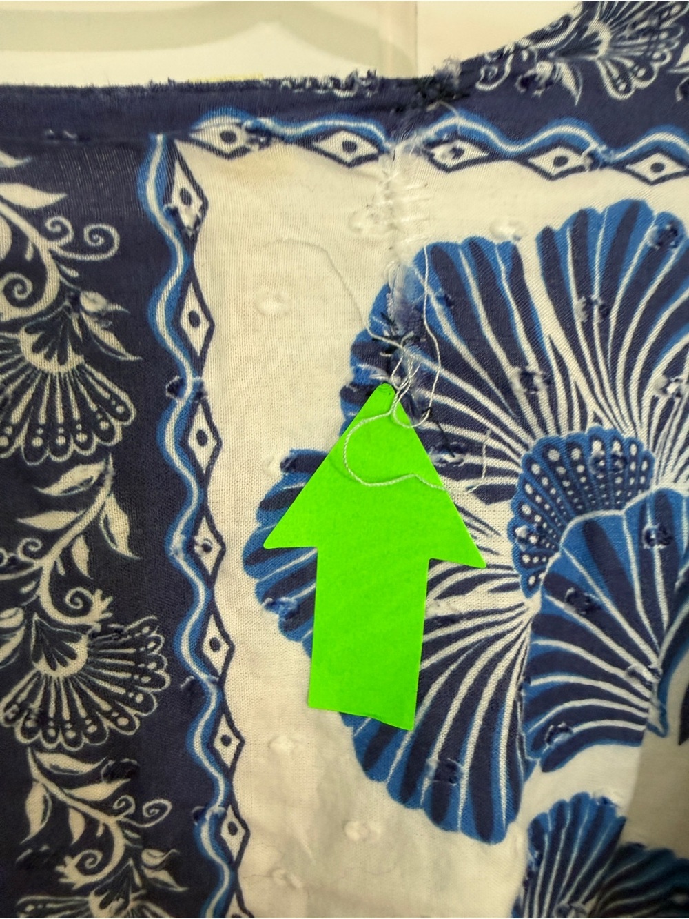 FARM Rio Shell Garden Maxi Dress Blue Floral XS Cotton Smocked 25787 - Picture 11 of 16